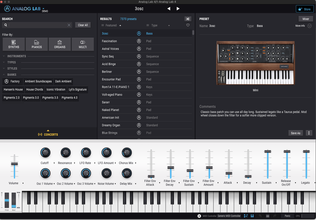 Arturia ANALOG LAB LITE